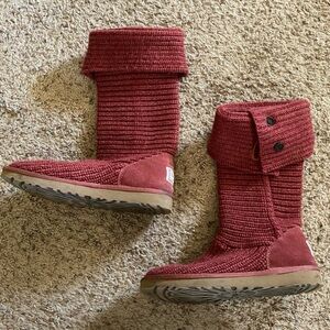 UGG Cranberry Knit Fold Over Sweater Boots